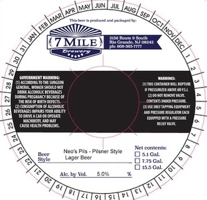 7 Mile Brewery Neo's Pils - Pilsner Style Lager Beer March 2017