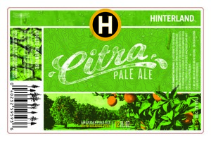 Hinterland Citra Pale Ale April 2017