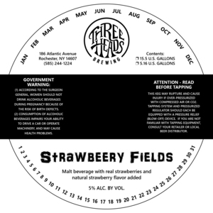 Three Heads Brewing Strawbeery Fields April 2017