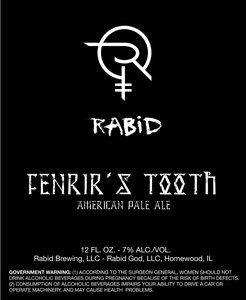 Rabid Brewing American Pale Ale April 2017