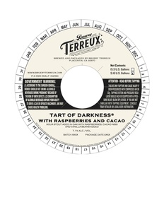 Bruery Terreux Tart Of Darkness With Raspberry & Cacao April 2017