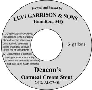 Levi Garrison & Sons Deacon's Oatmeal Cream Stout