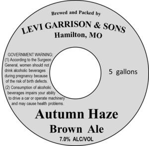 Levi Garrison & Sons Autumn Haze Brown Ale April 2017