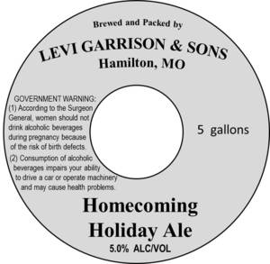 Levi Garrison & Sons Homecoming Holiday Ale April 2017
