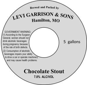 Levi Garrison & Sons Chocolate Stout April 2017