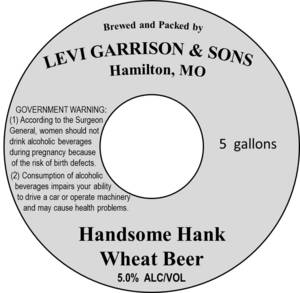 Levi Garrison & Sons Handsome Hank Wheat Beer April 2017