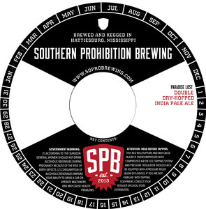 Southern Prohibition Brewing Paradise Lost April 2017