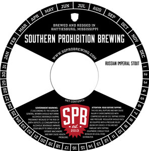 Southern Prohibition Brewing Russian Imperial Stout May 2017