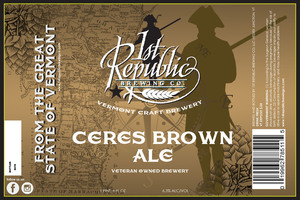 1st Republic Brewing Company Ceres Brown Ale May 2017