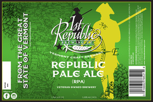 1st Republic Brewing Company Republic Pale Ale May 2017