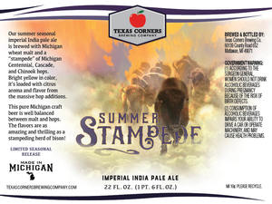 Texas Corners Brewing Company Summer Stampede Imperial IPA May 2017
