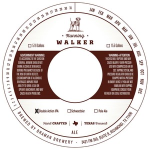 Braman Brewery Running Walker Double Action IPA May 2017