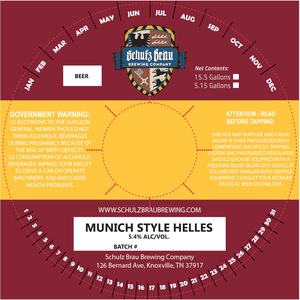 Schulz Brau Brewing Company Munich Style Helles May 2017