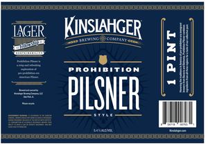 Kinslahger Brewing Company Prohibition Pilsner May 2017