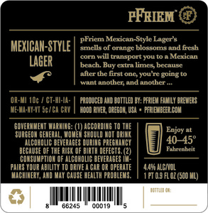 Pfriem Family Brewers Mexican Style Lager May 2017