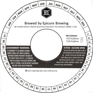 Epicure Brewing Nvc India Pale Ale May 2017