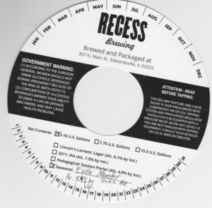 Recess Brewing Eville Monster May 2017