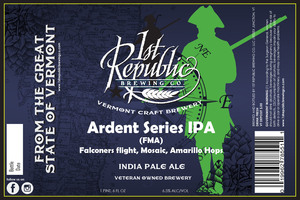 1st Republic Brewing Company Ardent Series IPA (fma) June 2017