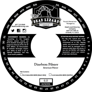 Dead Lizard Brewing Company Dinebrau Pilsner May 2017
