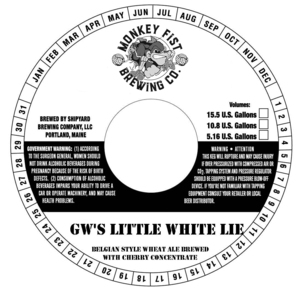 Monkey Fist Brewing Company Gw's Little White Lie May 2017