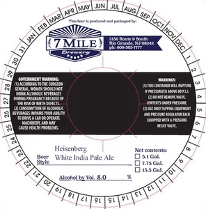 7 Mile Brewery Heisenberg - White India Pale Ale May 2017