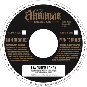 Almanac Beer Co. Lavender Honey May 2017
