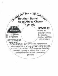 Cricket Hill Brewing Company Bourbon Barrel Aged Abbey Cherry Tripel June 2017