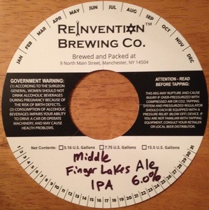 Reinvention Brewing Co Middle Finger Lakes IPA June 2017