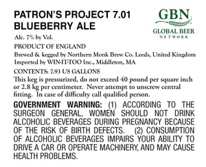 Patron's Project 7.01 Blueberry Ale 