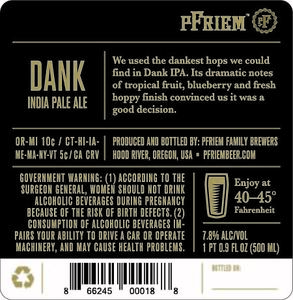 Pfriem Family Brewers Dank India Pale Ale June 2017