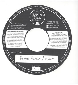 The Leaning Cask Brewing Company Pointer Porter June 2017