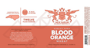New Sarum Salisbury Brewing Company Hurley Park Blood Orange Wheat
