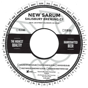 New Sarum Salisbury Brewing Company Dunn's Mountain Cucumber Kolsch