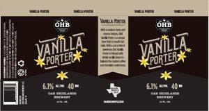 Oak Highlands Brewery Vanilla Porter June 2017