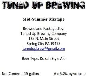Tuned Up Brewing Mid-summer Mix Tape June 2017
