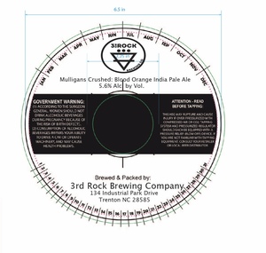 3rd Rock Brewing Company Mulligan's Crushed IPA June 2017