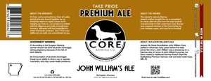 Core Brewing Company John William's Ale June 2017
