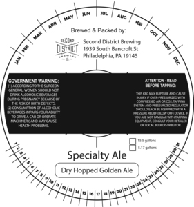 Second District Brewing Specialty Ale June 2017