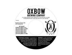 Oxbow Brewing Company Blueberry Deluxe June 2017