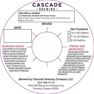 Cascade Brewing One Way Or Another June 2017