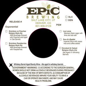 Epic Brewing Whiskey Barrel-aged Barley Wine