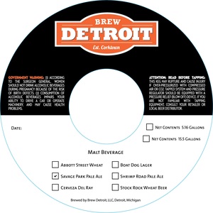 Brew Detroit Savage Park Pale Ale