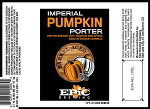 Epic Brewing Company Imperial Pumpkin Porter - Barrel Aged