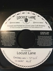 Locust Lane Bavarian-style Wheat Ale June 2017
