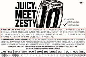 10 Barrel Brewing Co. Juicy Meet Zesty July 2017