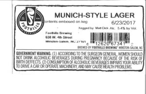 Foothills Brewing Munich Style Lager