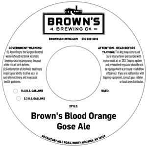 Brown's Blood Orange Gose Ale July 2017