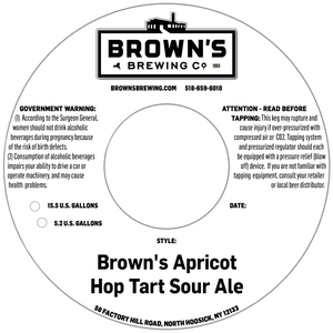 Brown's Apricot Hop Tart Sour Ale July 2017