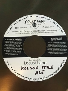 Locust Lane Kolsch Style Ale July 2017