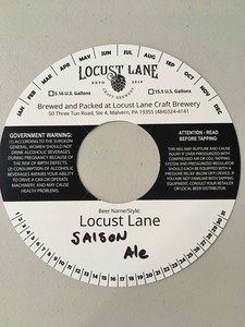 Locust Lane Saison Ale July 2017